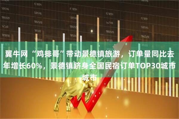 翼牛网 “鸡排哥”带动景德镇旅游，订单量同比去年增长60%，景德镇跻身全国民宿订单TOP30城市